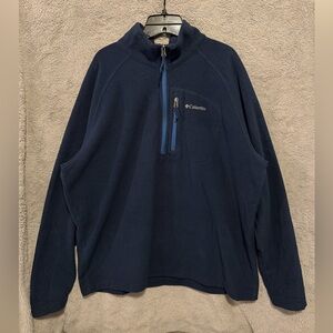 Comfortable Columbia Quarter Zip Mens XXL 2XL Navy Blue Fleece Lightweight Layer